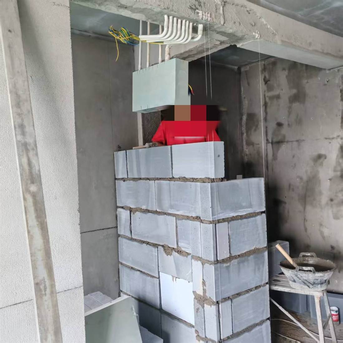 拆改阶段·新建墙体砌筑施工实拍